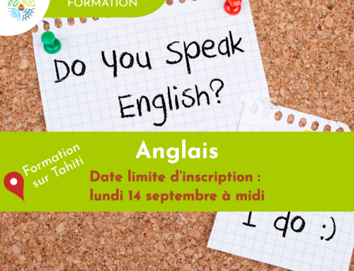Formation « Anglais » à Tahiti : inscriptions ouvertes jusqu&rsquo;au 14 septembre 2026