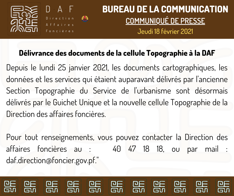 COMMUNIQUÉ DE PRESSE