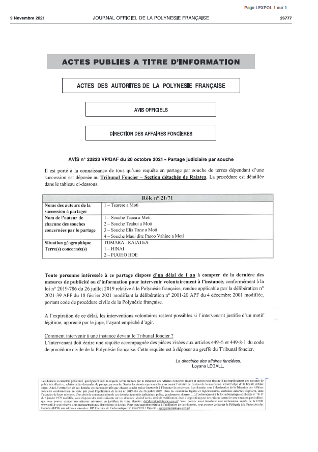 PARTAGE PAR SOUCHE 20/10/2021