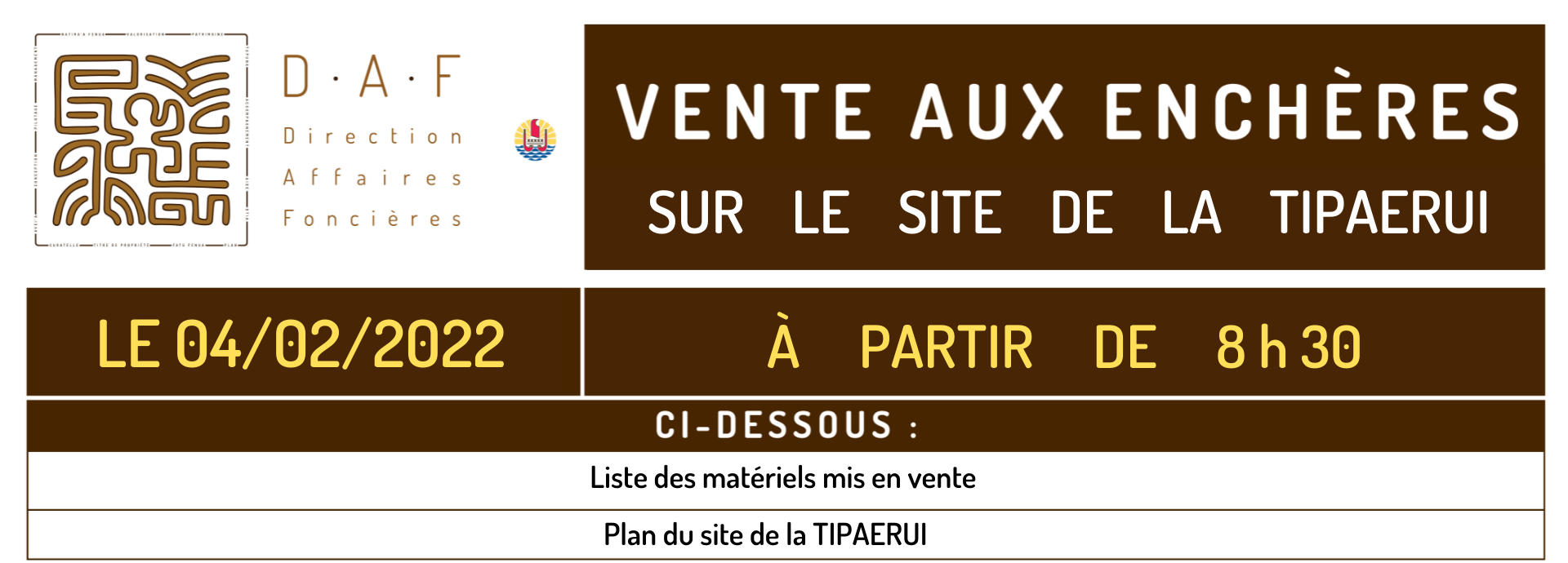 VENTE AUX ENCHÈRES