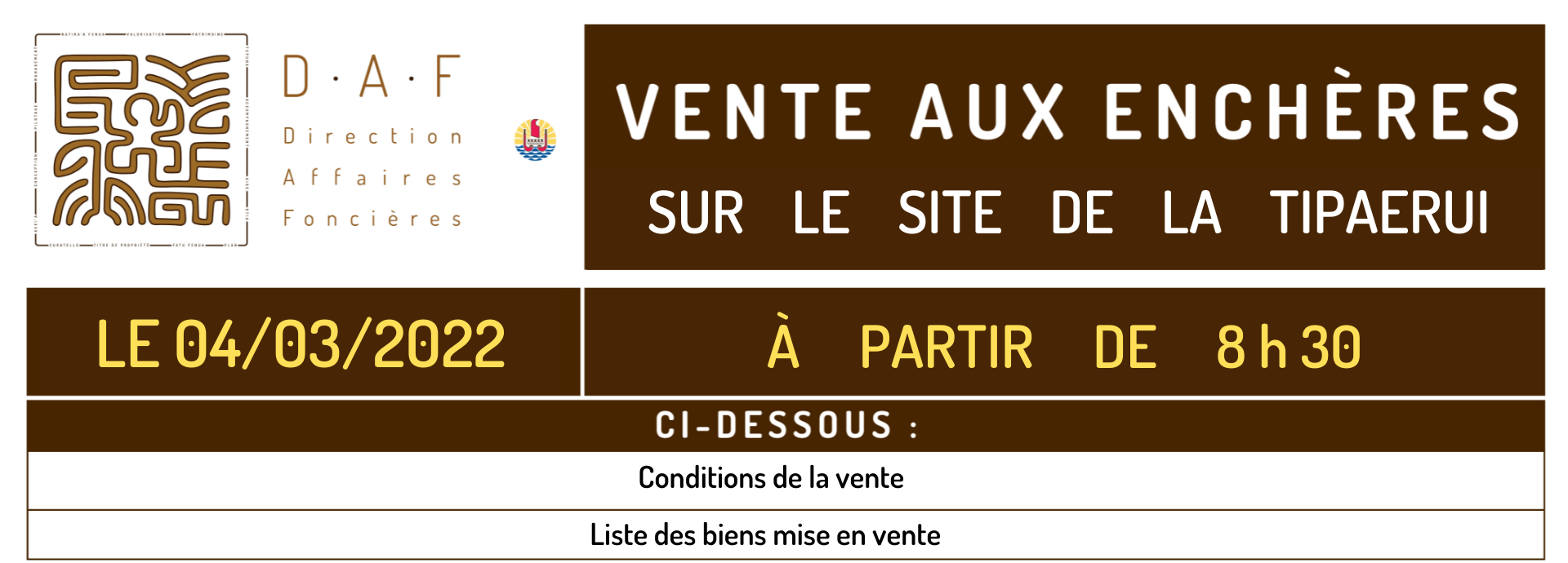 VENTE AUX ENCHÈRES