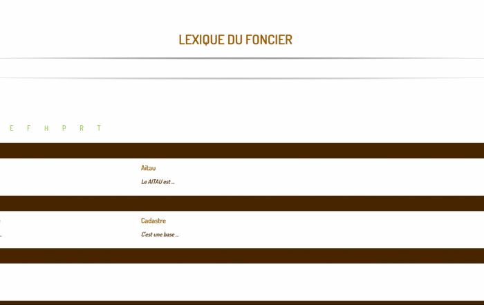 LEXIQUE DU FONCIER