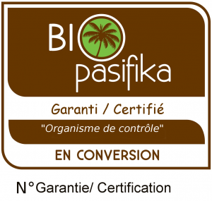 Logo de garanti " en conversion" Bio pasifika.