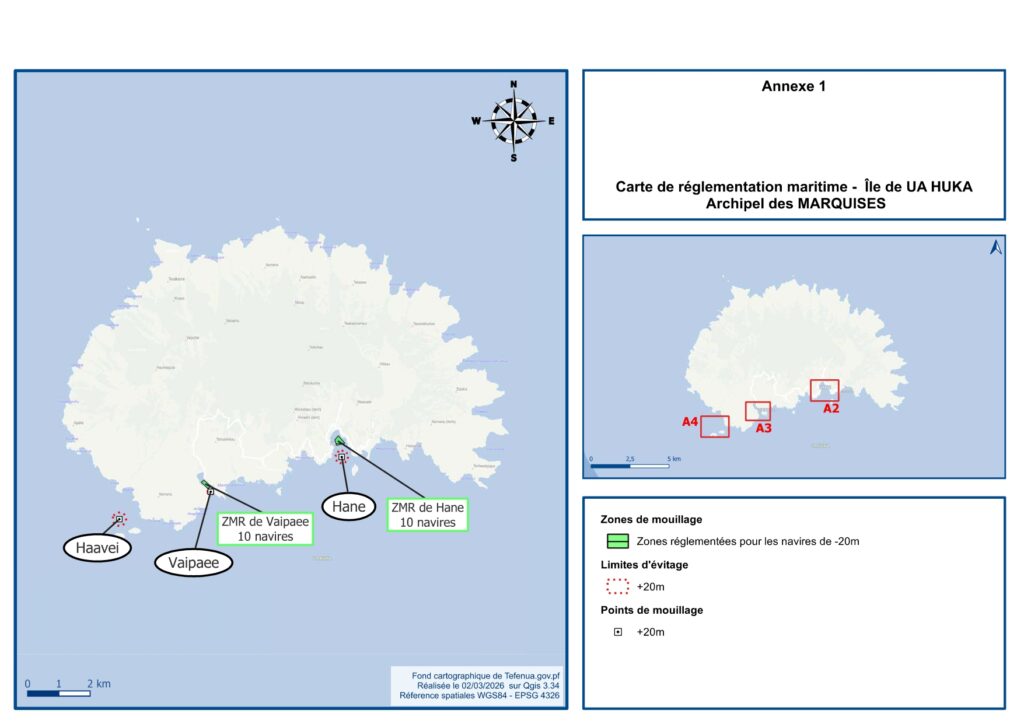 Plaisance zones de mouillage Ua Huka