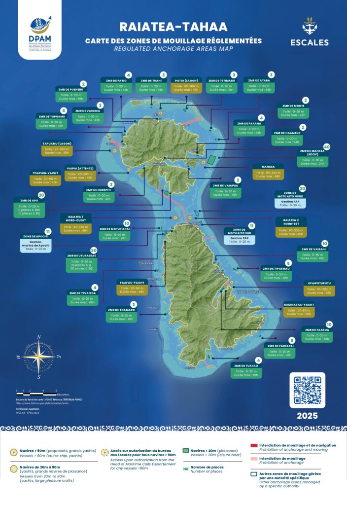 Plaisance zones de mouillage Raiatea