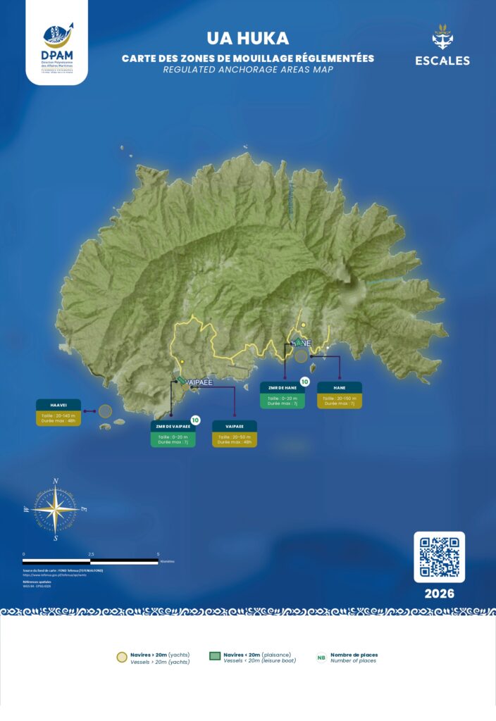 Plaisance zones de mouillage Ua Huka