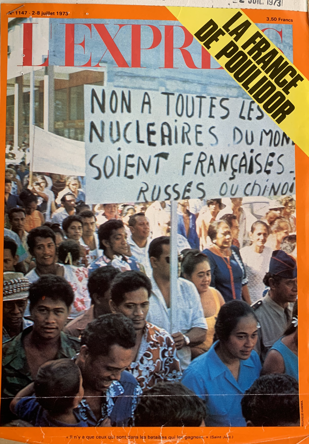 Première grande mobilisation antinucléaire tahitienne, 23 juin 1973