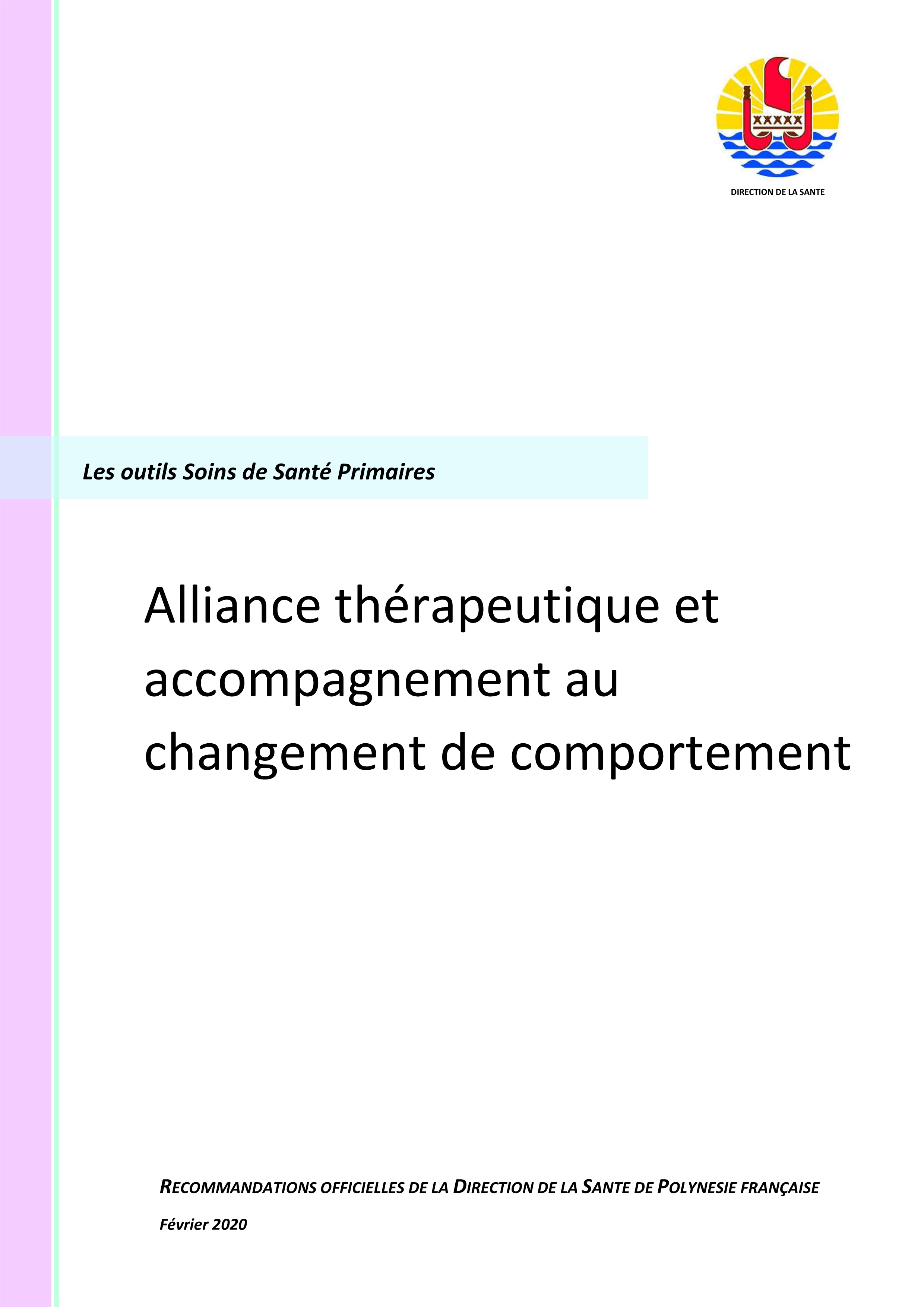 Outil soins de santé primaire - alliance thérapeutique et accompagnement au changement de comportement