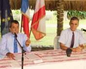 Photo allocution du président sur l'absence de cas COVID sur le Paul Gauguin