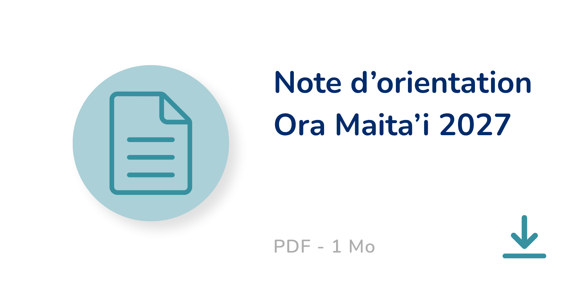 Note D’orientation Ora Maita’i