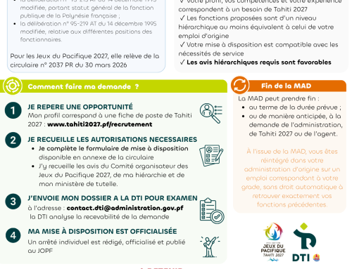 MOP pour la mise à disposition – Jeux du Pacifique 2027