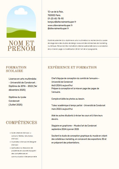 Modele Cv modèle CV