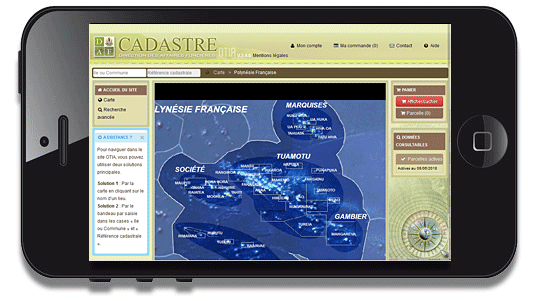 Accès à OTIA, l'application cadastre en Polynésie française