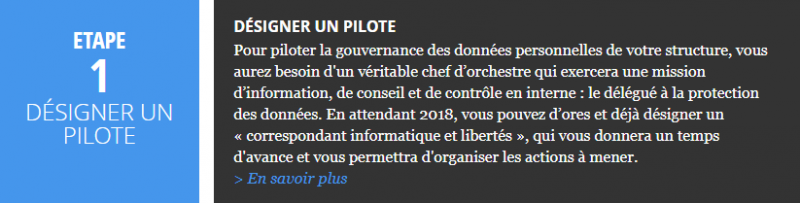RGPD étape 1/6 : DÉSIGNER UN PILOTE