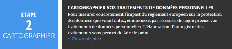 RGPD étape 2/6 : CARTOGRAPHIER VOS TRAITEMENTS DE DONNÉES PERSONNELLES