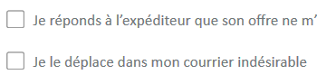 Les cases rondes appellent une réponse unique