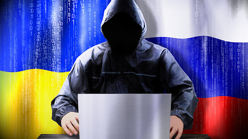 image illustrant la cyber guerre entre la Russie et l'Ukraine