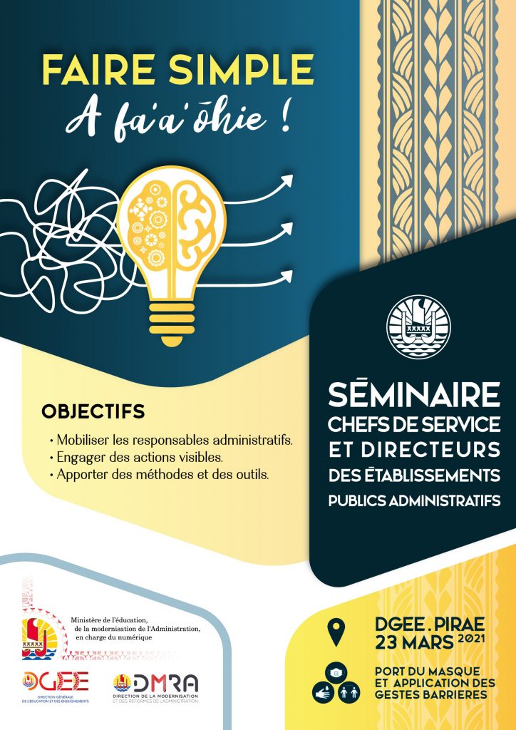 Affiche du séminaire "Faire simple"